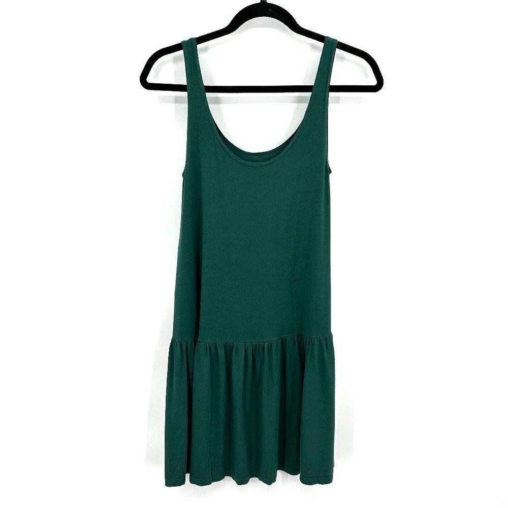 LAUREN MOSHI Sample Hunger Green Sleeveless Peplum Ruffle Bottom Tank Top XS